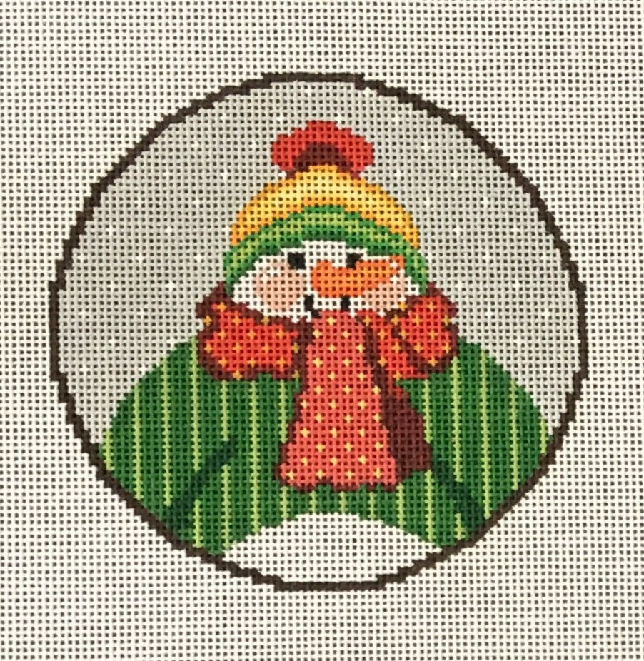 1385L Snowman with Scarf Round