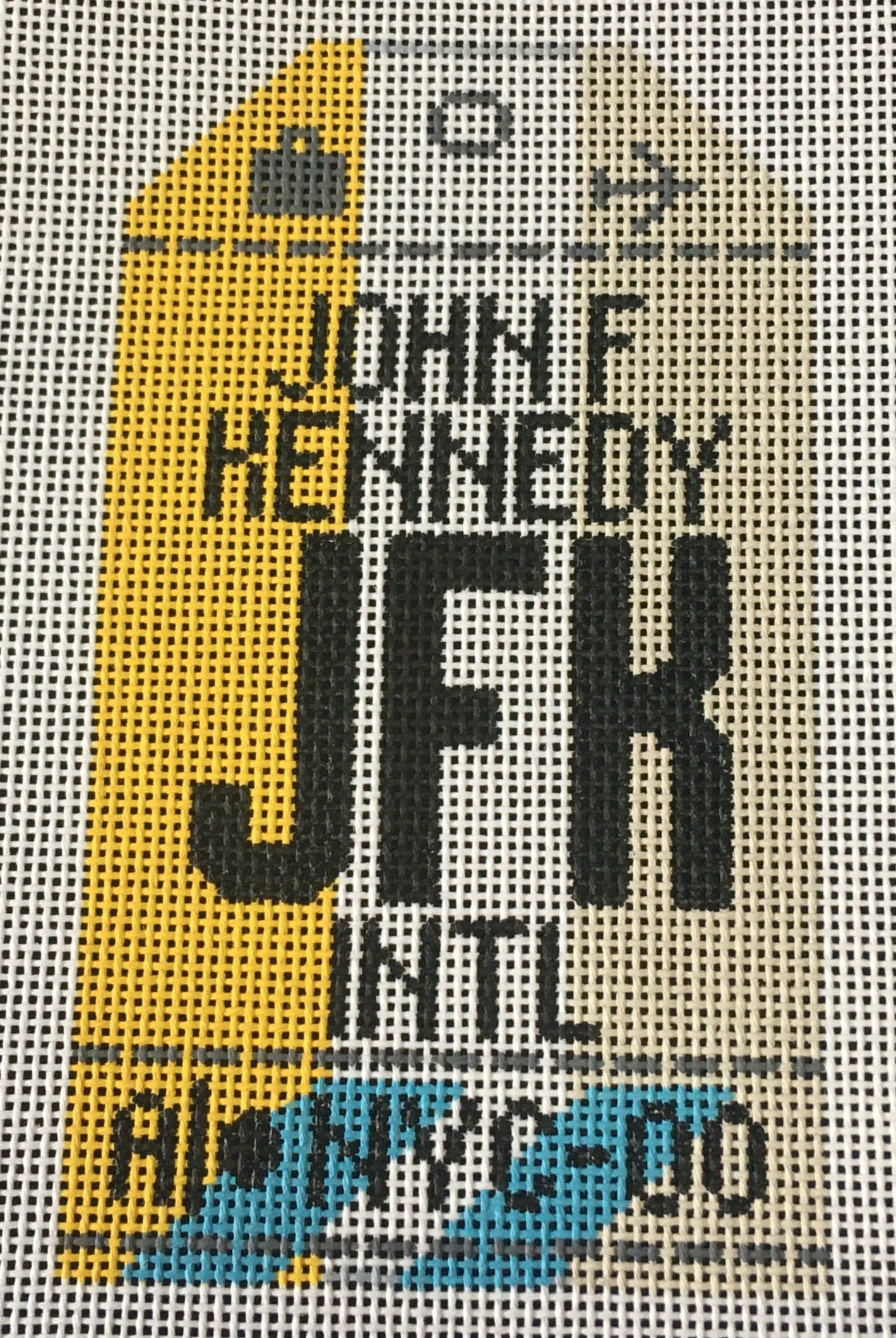 HN JFK New York Retro Travel Tag
