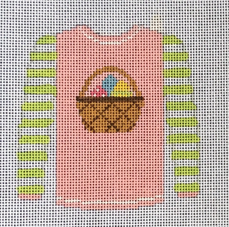 O208Y Easter Basket On Pink Sweater