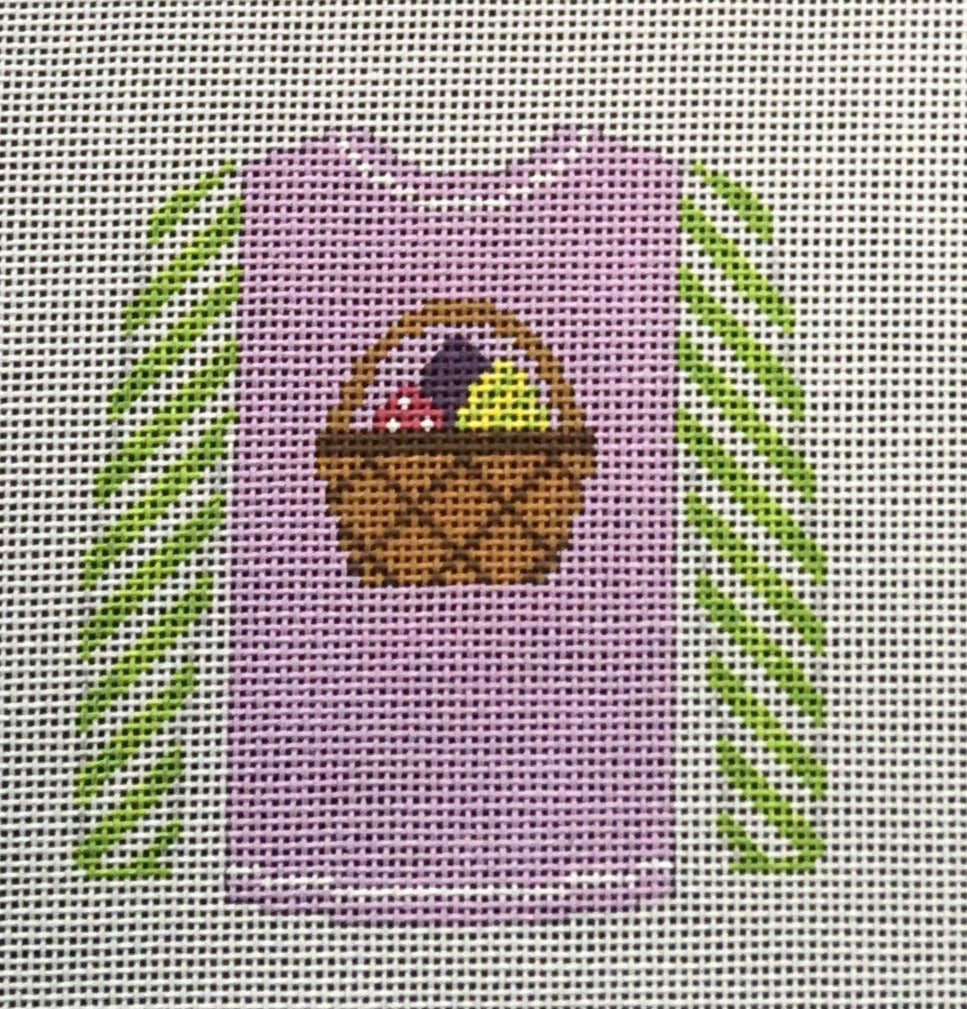 O208X Basket of Eggs on Lavendar Sweater