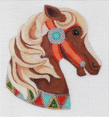 HO915 Brown Carousel Horse