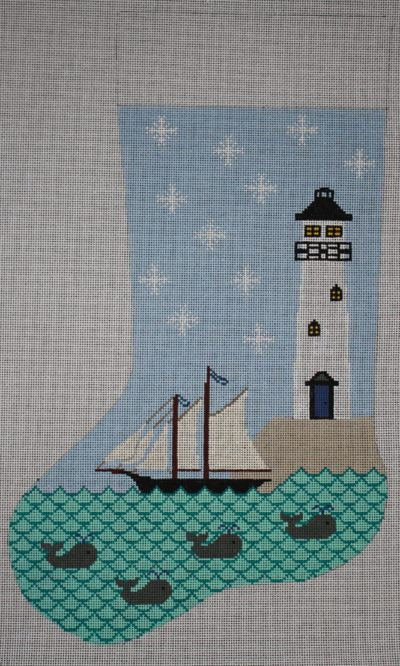 STK226 Sailboat and Lighthouse Stocking