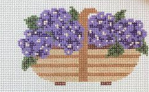 TLM52 Sussex Trug Purple Hydrangeas