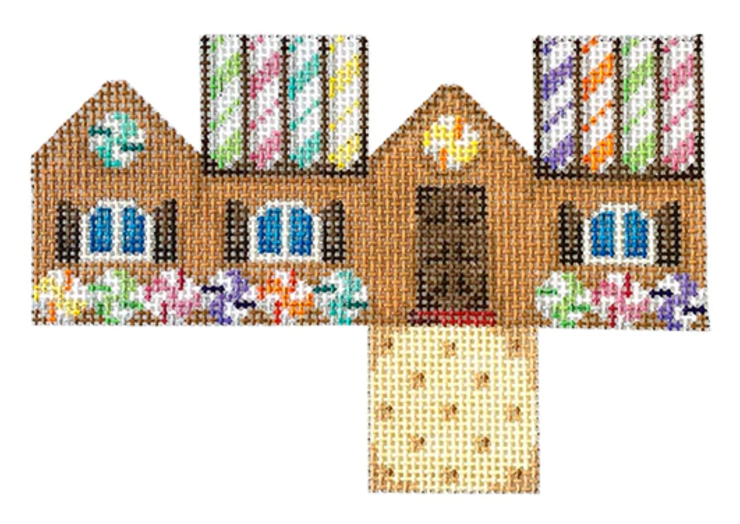 HH412 Pastel Candy Cane Roof Mini Cottage