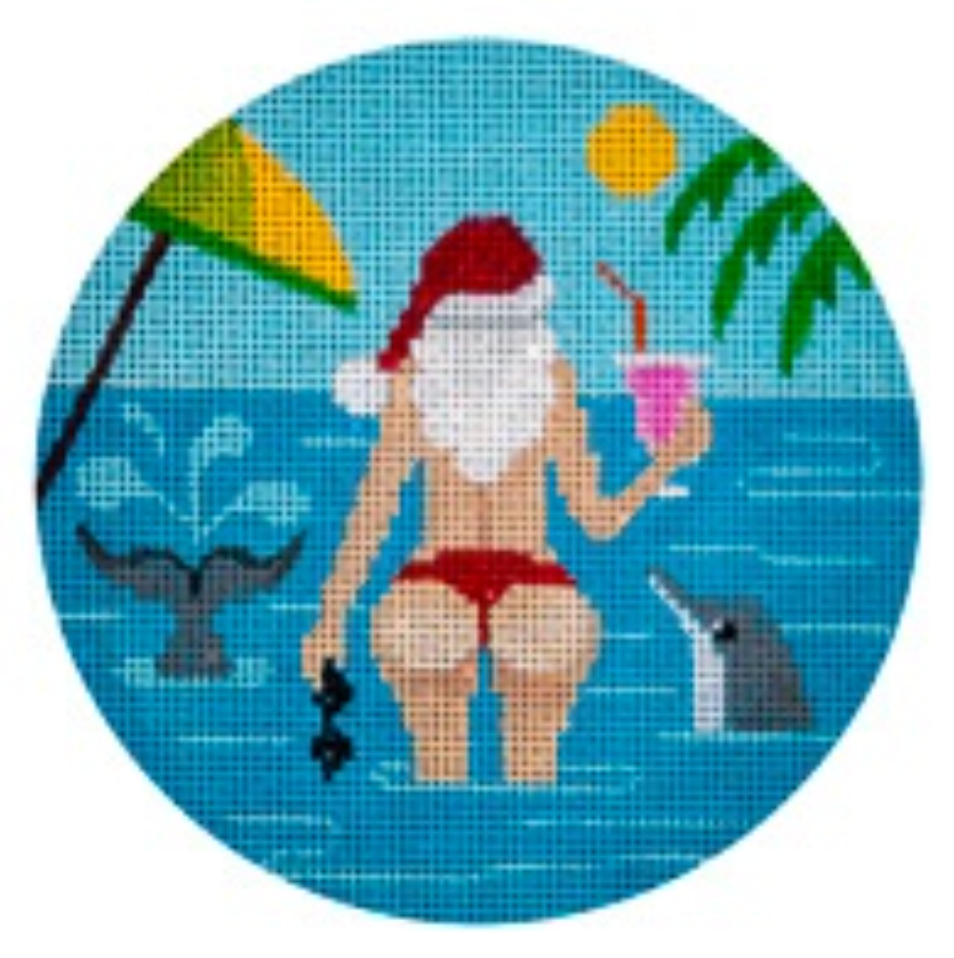 JP-X262 Mrs. Claus Drinking at the Beach