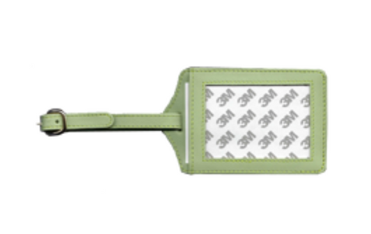 Leather Luggage Tag - Lime Green