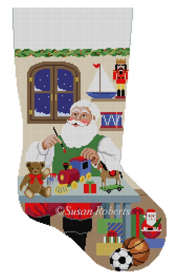 3275 Santa at Work Table Stocking