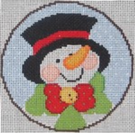 1385M Snowman with Top Hat Round