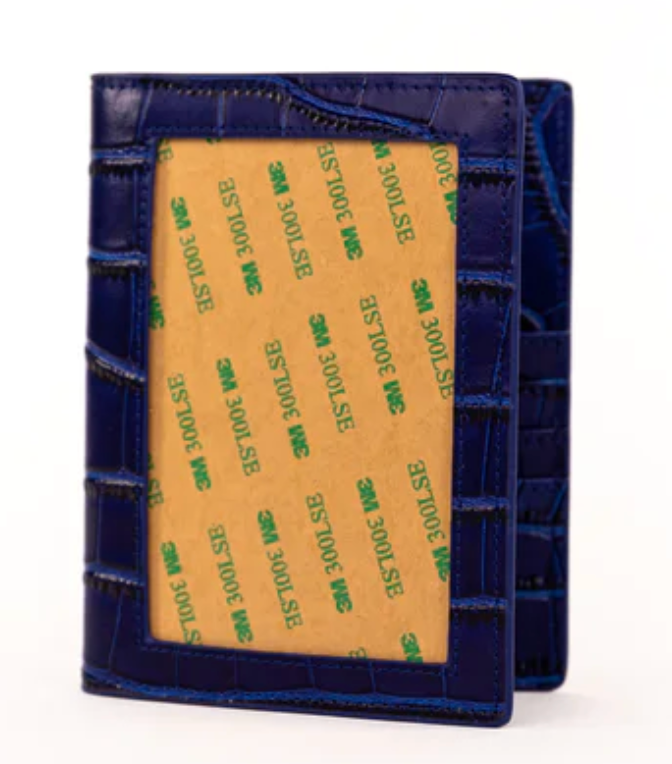 Rachel Barri Passport Cover - Blue Embossed Crocodile