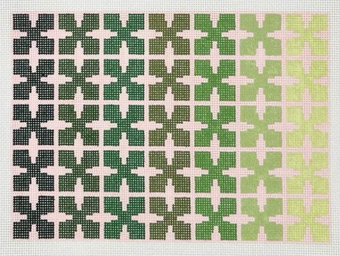 MD-110.03 Geo Floral - Green and Pink