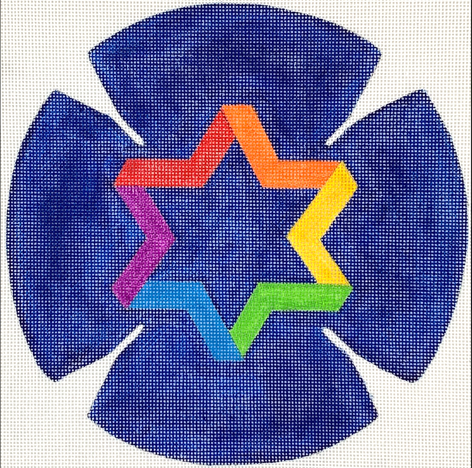 KIP-01 Rainbow Star of David Kippah