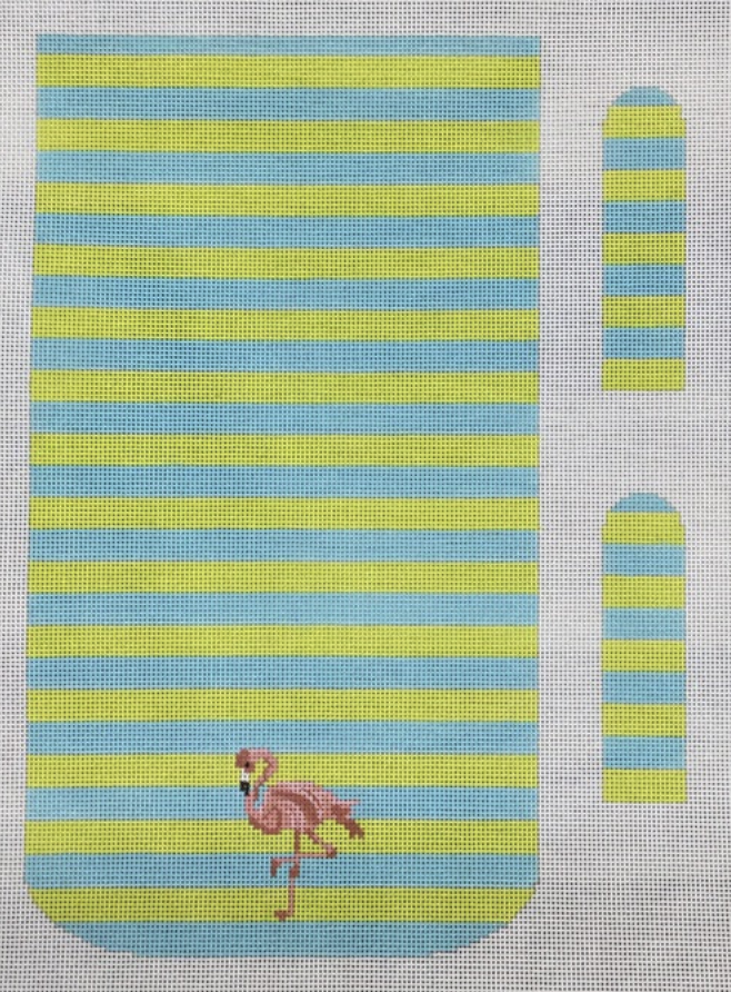 KCD4120 Flamingo on Stripes Foldover Clutch