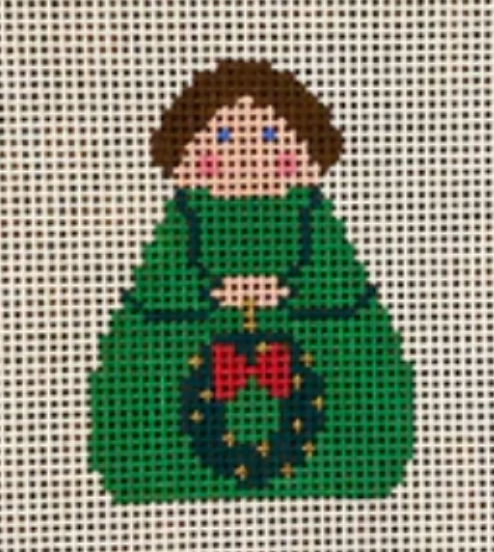 SI165-29 Green Angel with Wreath