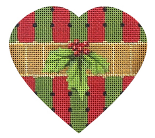 2042B Striped Christmas Heart