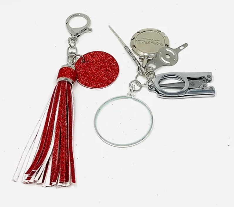 Victoria Whitson Accessory Tassel With Scissors - Red Sparkle