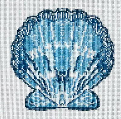 TA1041 Blue Scallop Ornament