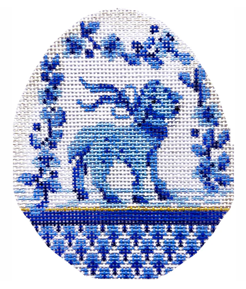 KEA97 Blue Garland Lamb Easter Egg