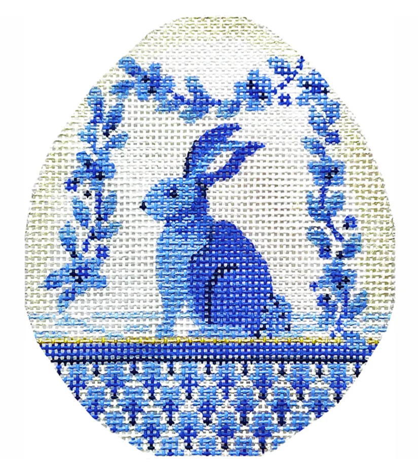 KEA96 Blue Garland Bunny Easter Egg