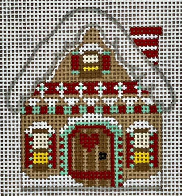 CH-1256 Gingerbread House - Horizontal Striped Chimney