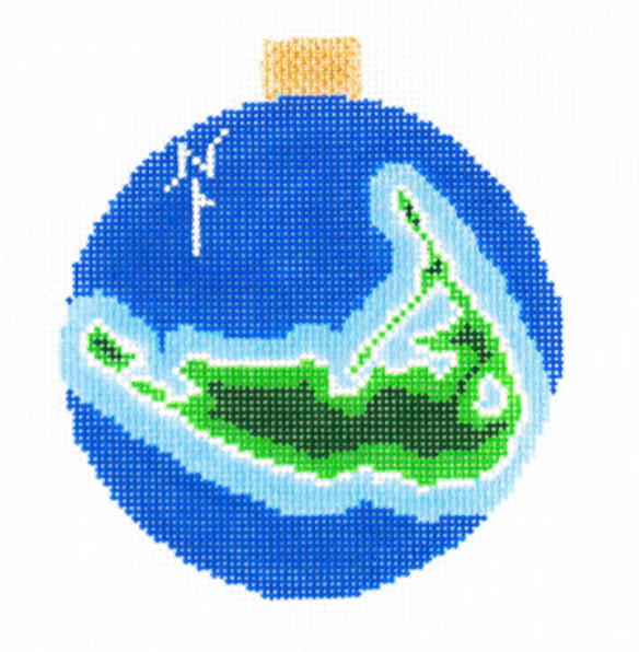 AOK37 Nantucket Map Ornament