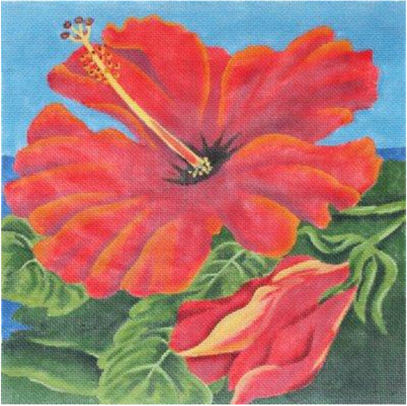 KDUKES607-18 Crimson Hibiscus - 18 Mesh