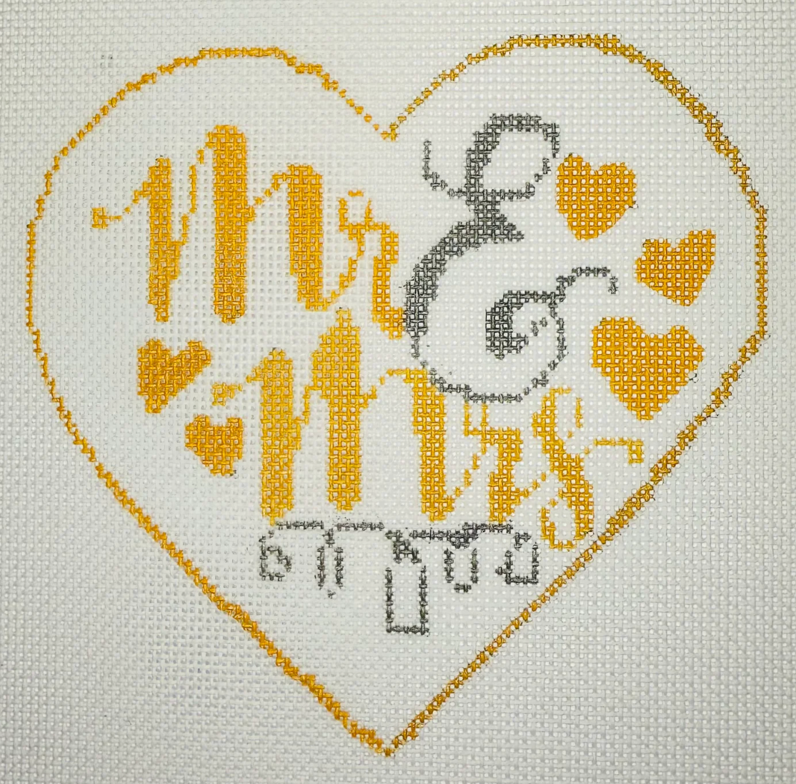 APWE04GS Mr and Mrs Heart - Gold and Silver