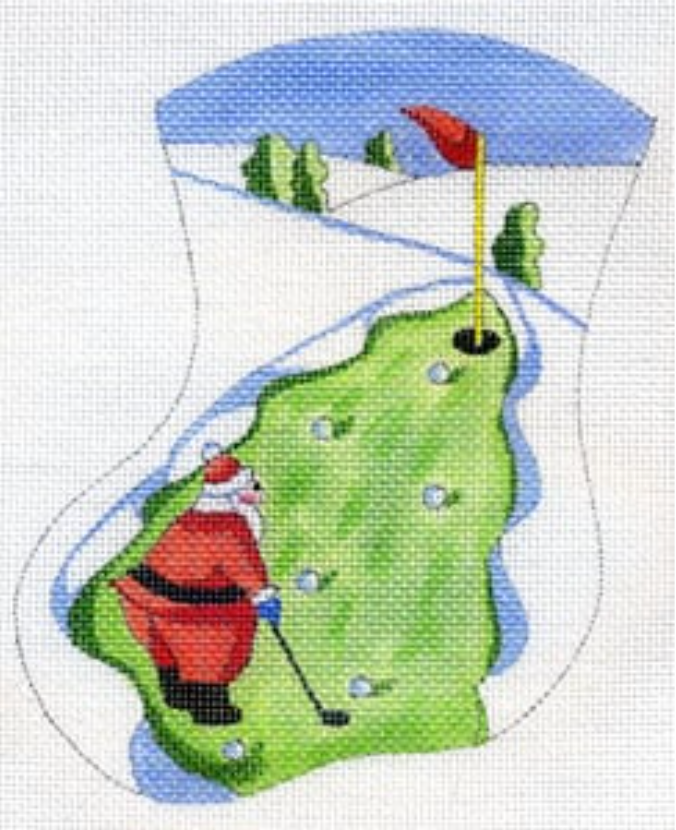 MX-107 Santa Golfing Mini Stocking