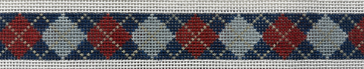122ff Argyle Belt - Navy/Gray/Red