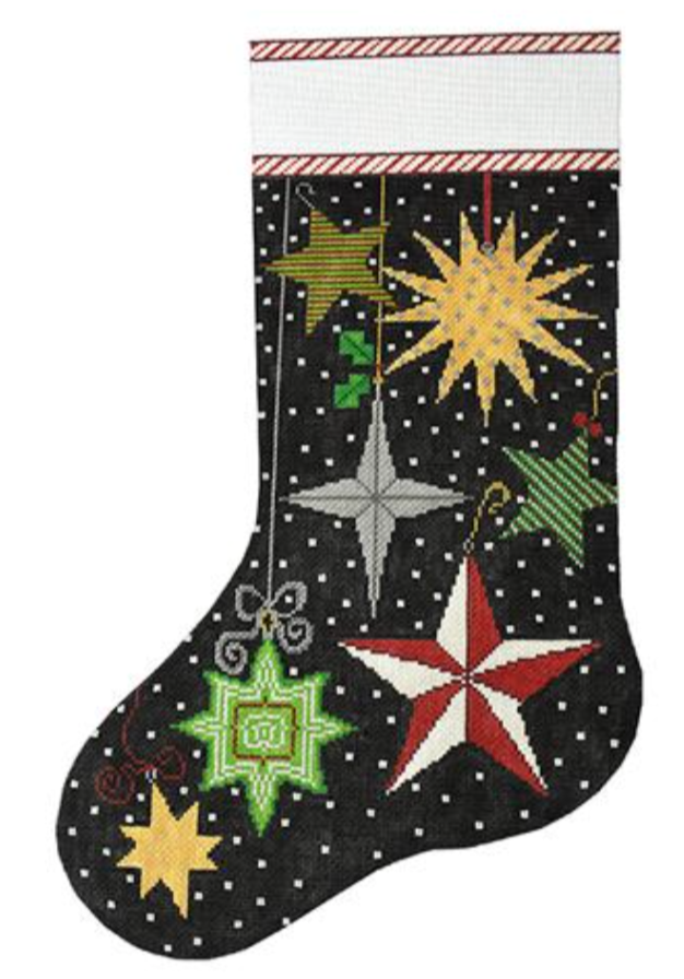 X-156 Peppermint Party Stocking - Stars