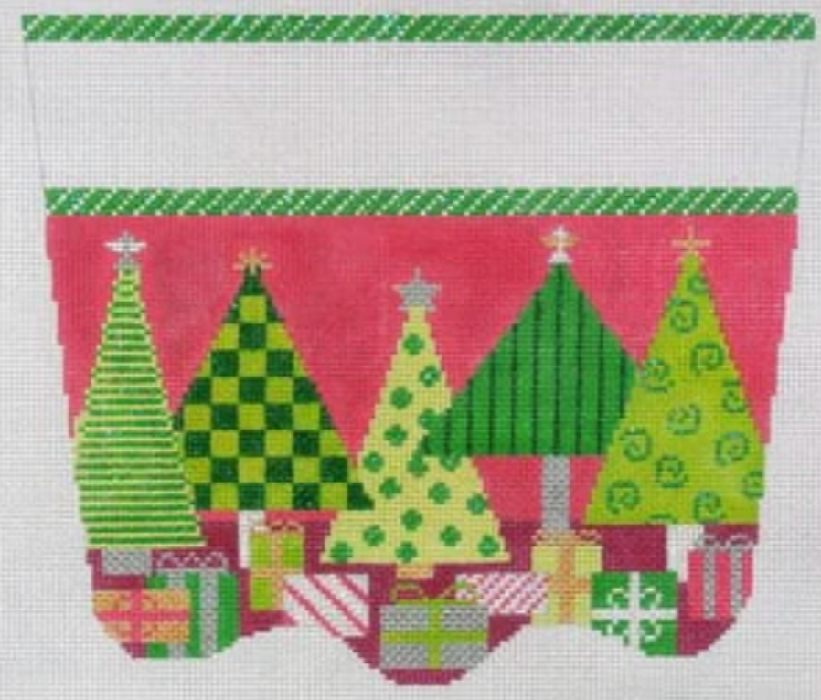 XC-20a Oh Christmas Tree Stocking Cuff - Pink