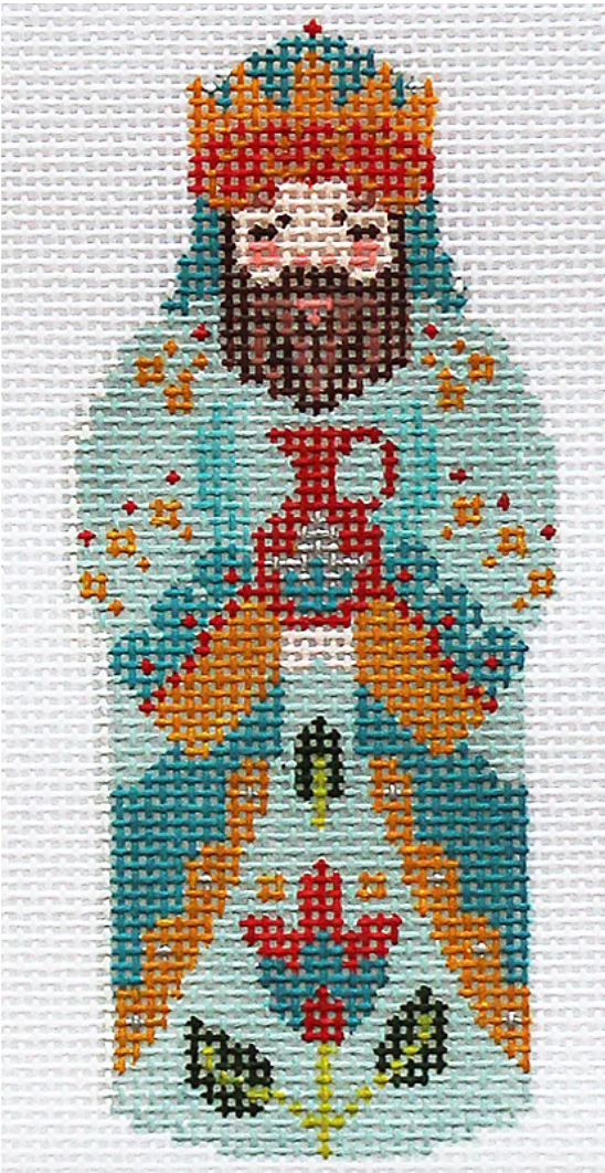 AC103 Nativity in Teal - King II with Frankincense