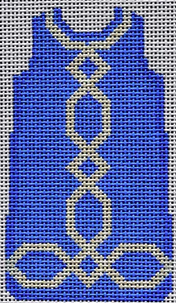 TS140 Lattice Trim Mini Shift Dress - Blue