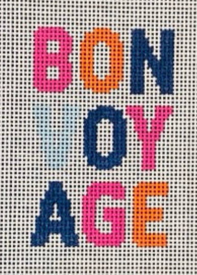 PSP101B Bon Voyage Passport Cover - Navy, Orange, And Rose