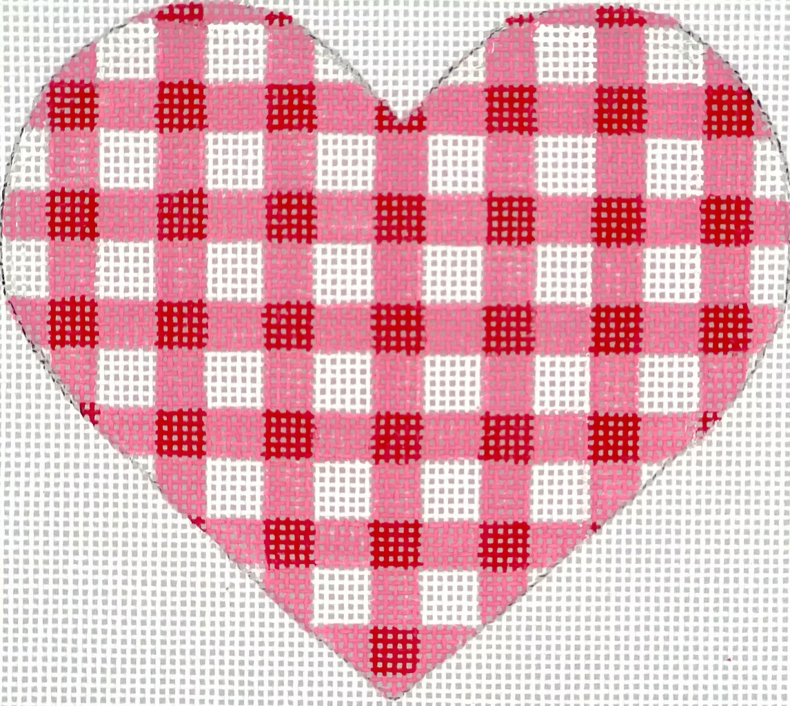 OM-304 Pink Gingham Mini Heart