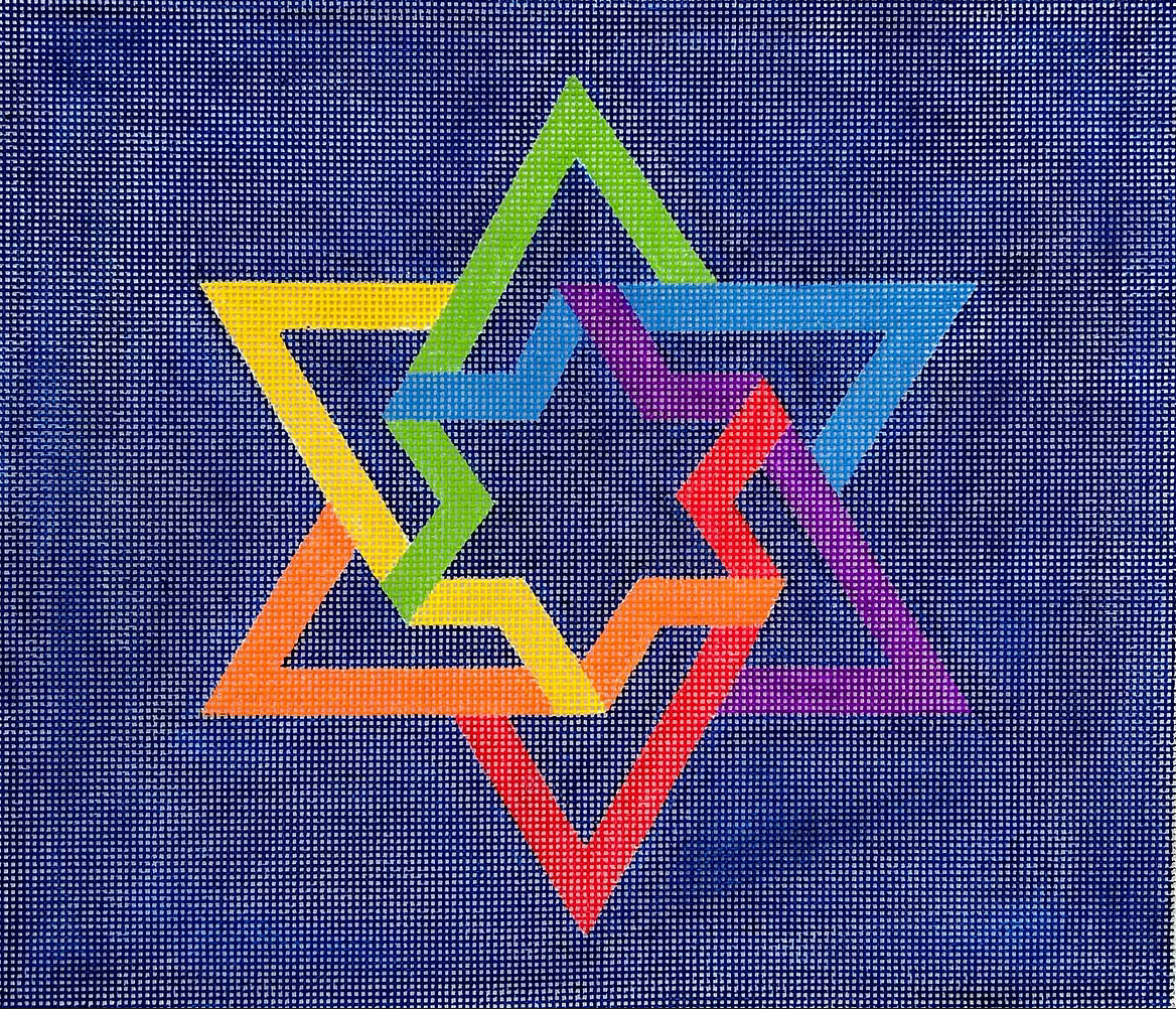 TAL-05 Double Interlocking Rainbow Star of David Tallis Bag