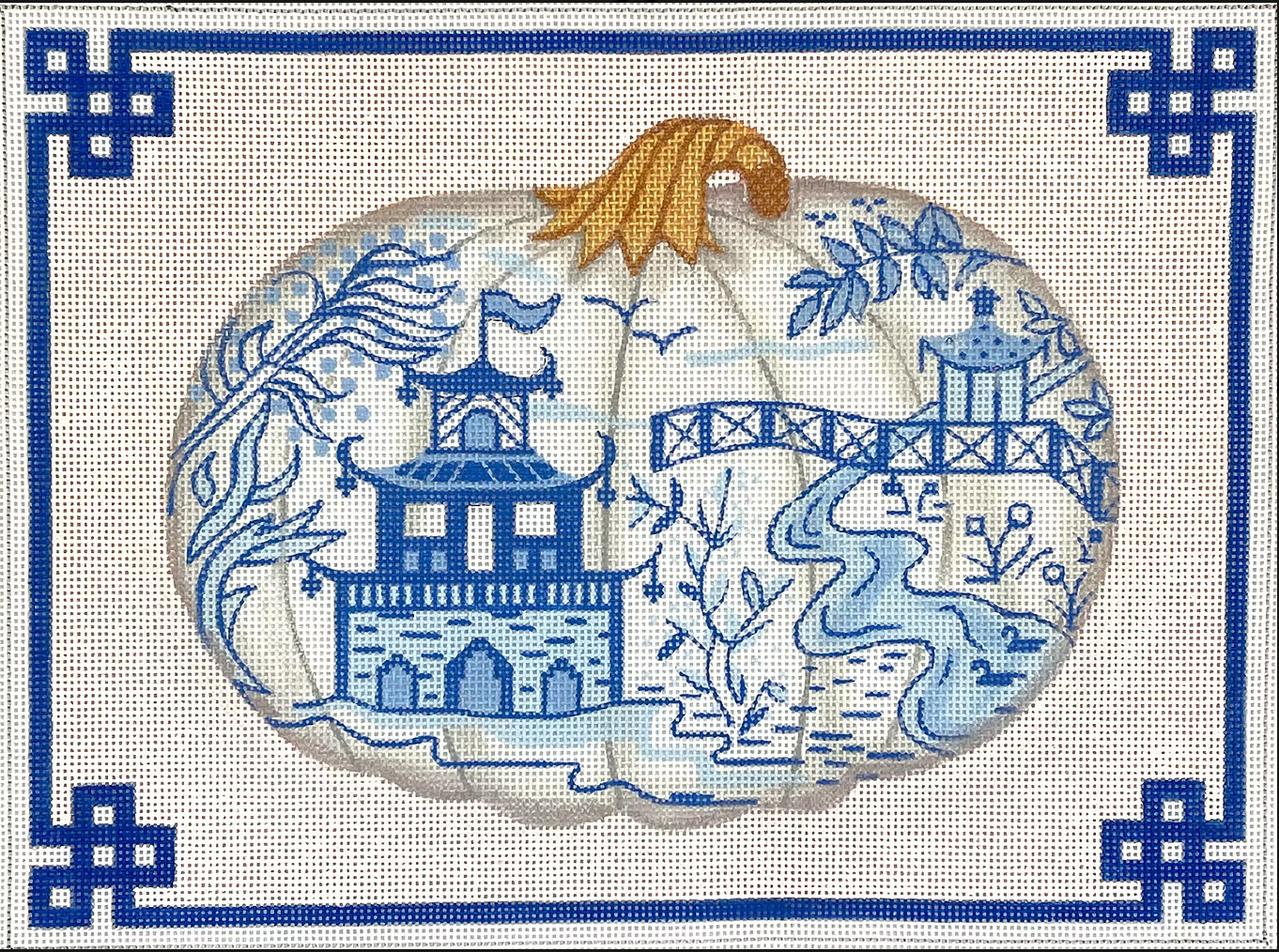 PL-533 Chinoiserie Porcelain Pumpkin