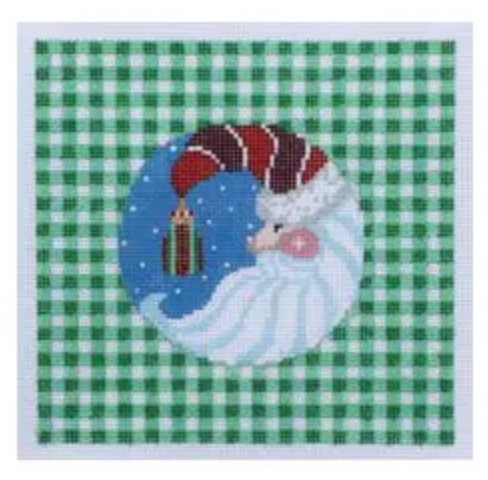 ST-C113-13 Crescent Santa - Gingham Border
