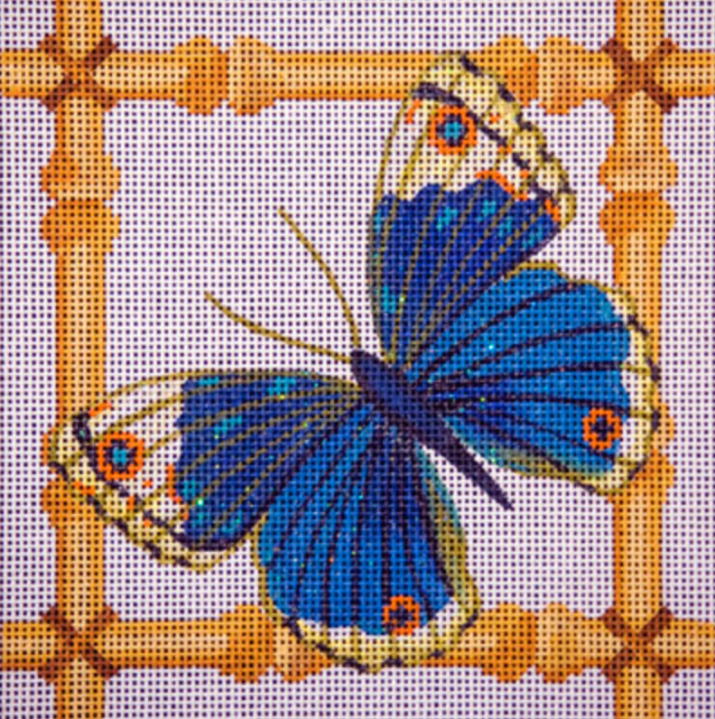 JP-B013 Purple Butterfly and Bamboo