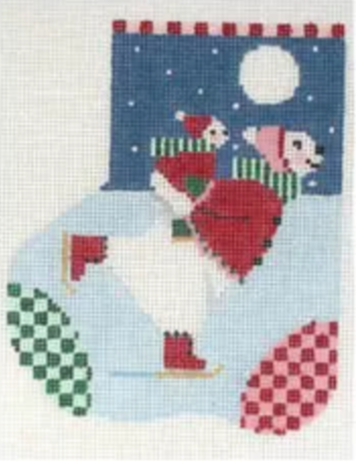 ST-C331 Holiday Polar Skiers Mini Sock