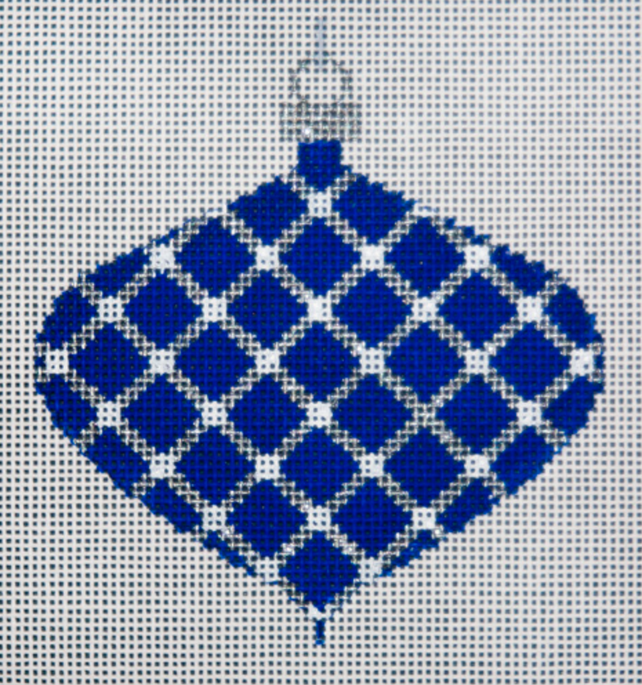 JP-X305-5 Blue and Silver Diamond Ornament