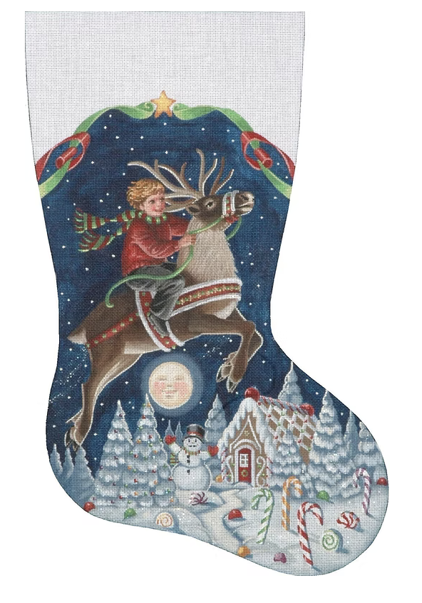 TTAXS425 Boy on Reindeer Stocking