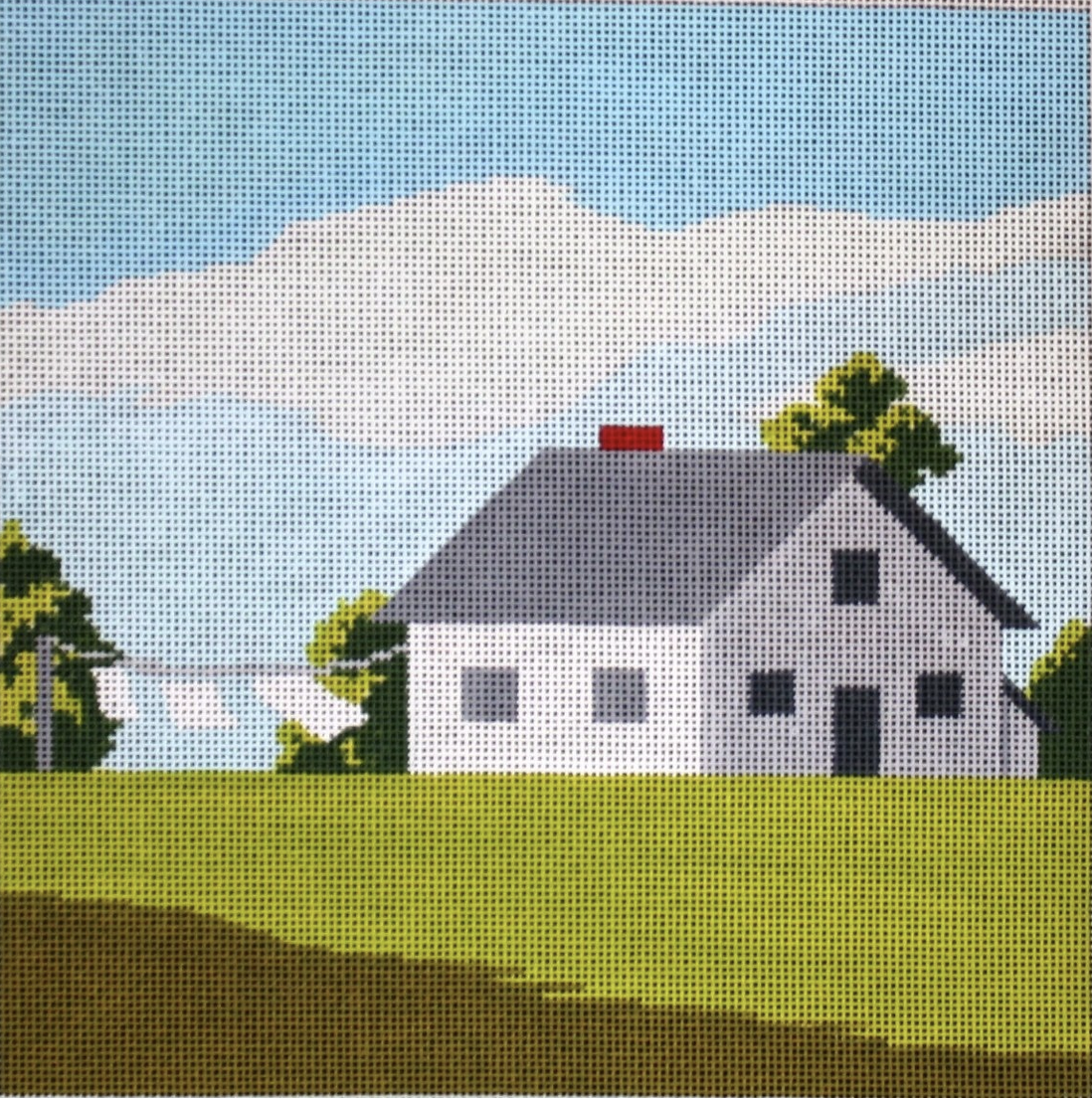 ASIT022-13 White House and Laundry on 13 mesh