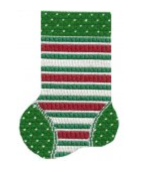 ASIT101 Red/White/Green Stripe Mini Stocking