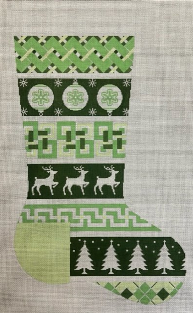 ASIT486 Green Zig Zag Stocking