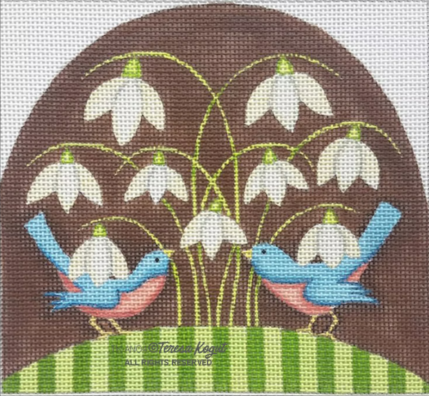 TK-AN04 Bluebirds and Snowdrops
