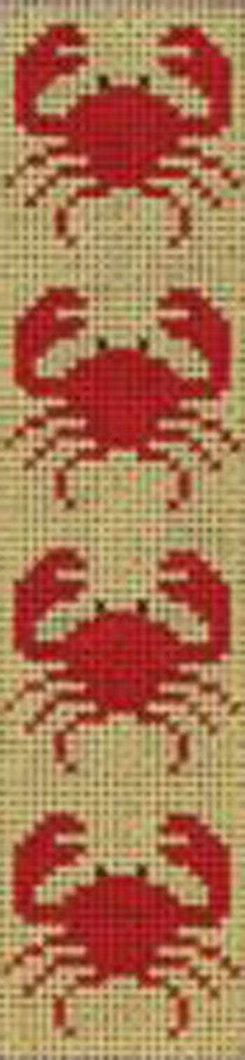BKM207 Red Crabs on Yellow Bookmark/Key Fob