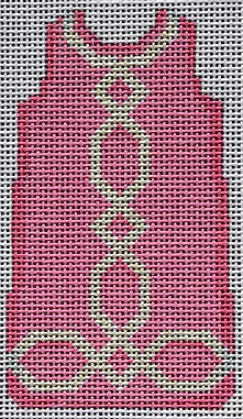 TS015 Lattice Trim Mini Shift Dress - Pink