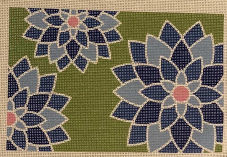 CL02 Graphic Flower Clutch - Blue