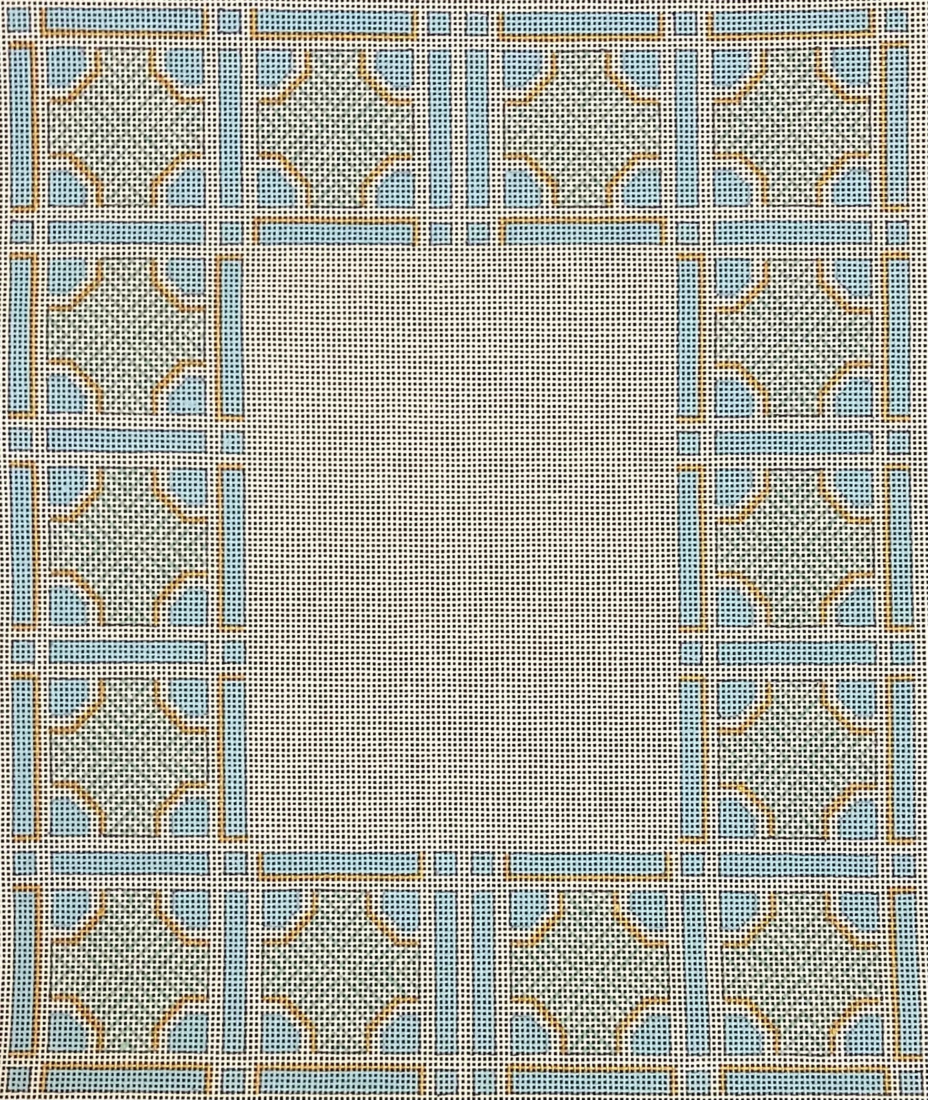 PF759 Turquoise and White Geometric Frame
