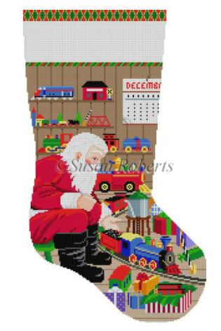 0157 Santa and Trains Stocking